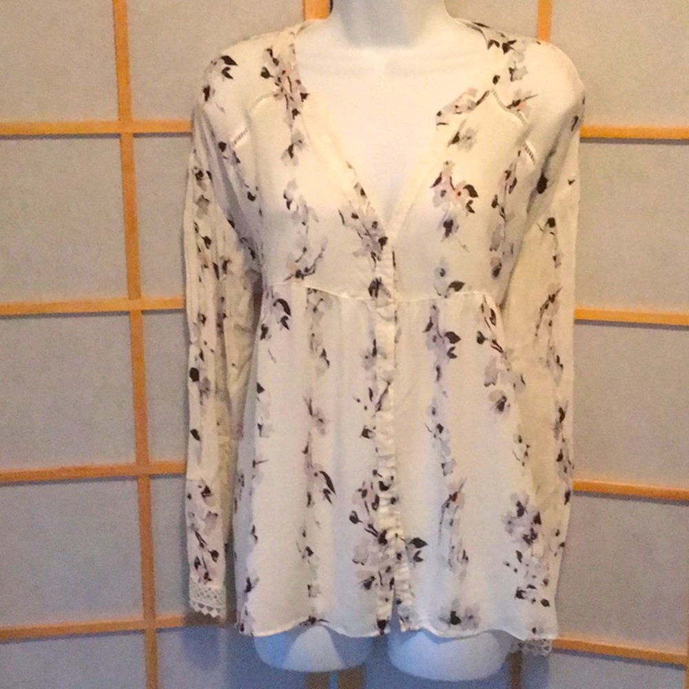 GXF Rayon Flowy Top Blouse Long Sleeves